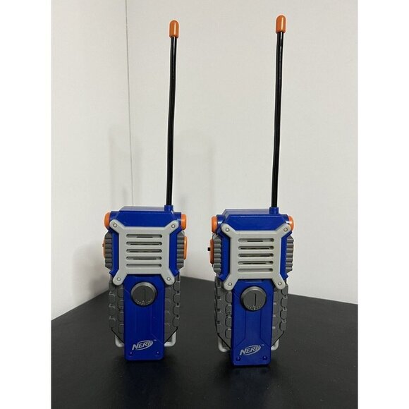 Nerf Walkie Talkie Two Way Radio Handheld Blue Hasbro Toy 2014 Set of 2 Tested - Picture 1 of 4